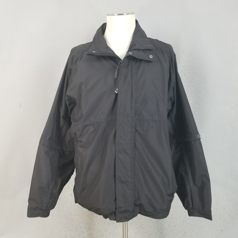 Snake Eyes Jacket Mens XL Black Golf Convertible Zip Off Sleeve Windbreaker Rain